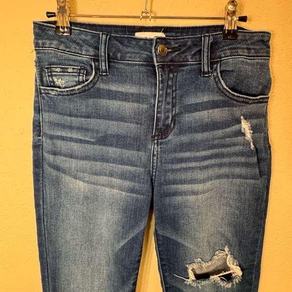 Cello Distressed High Rise Skinny Jeans With Ankle Zippers - Picture 2 of 16